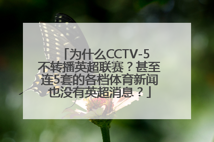 为什么CCTV-5不转播英超联赛？甚至连5套的各档体育新闻也没有英超消息？