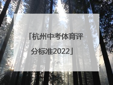 杭州中考体育评分标准2022