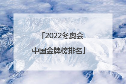 2022冬奥会中国金牌榜排名